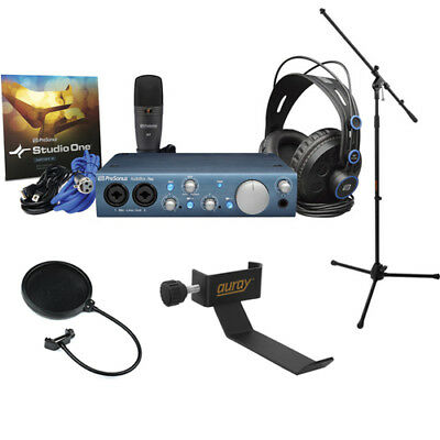 PreSonus AudioBox iTwo Studio Recording Kit w/ Tripod Stand, Holder & Pop Filter