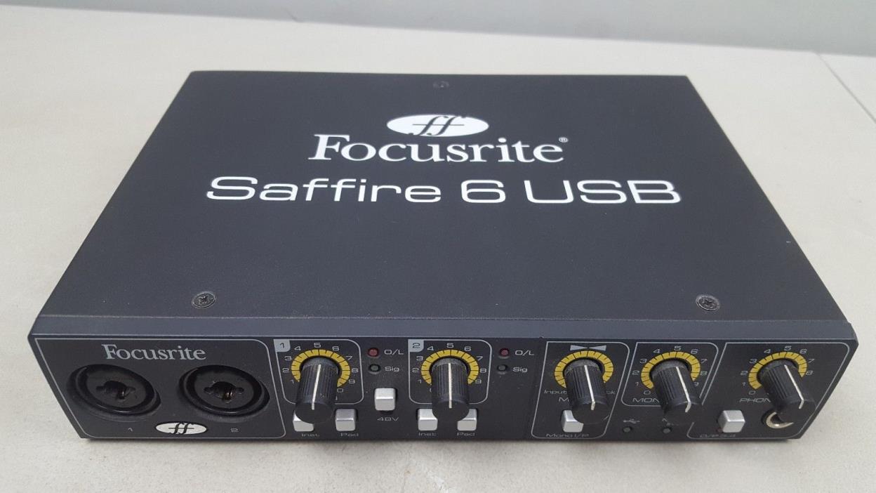 Focusrite Saffire 6 USB Digital Audio Recording Interface Tested and Working
