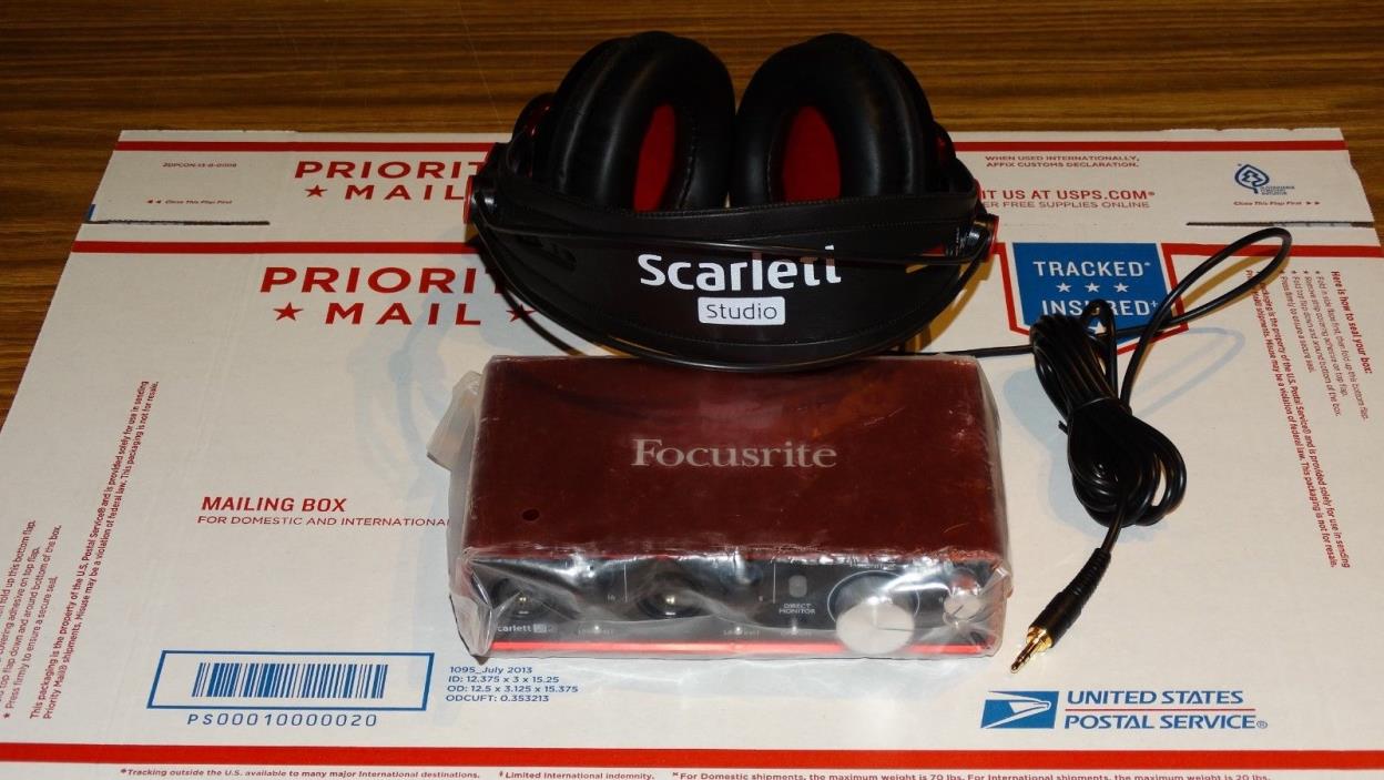 Scarlett Focusrite 2i2 USB Audio Interface and HP60 MKII Studio Headphones