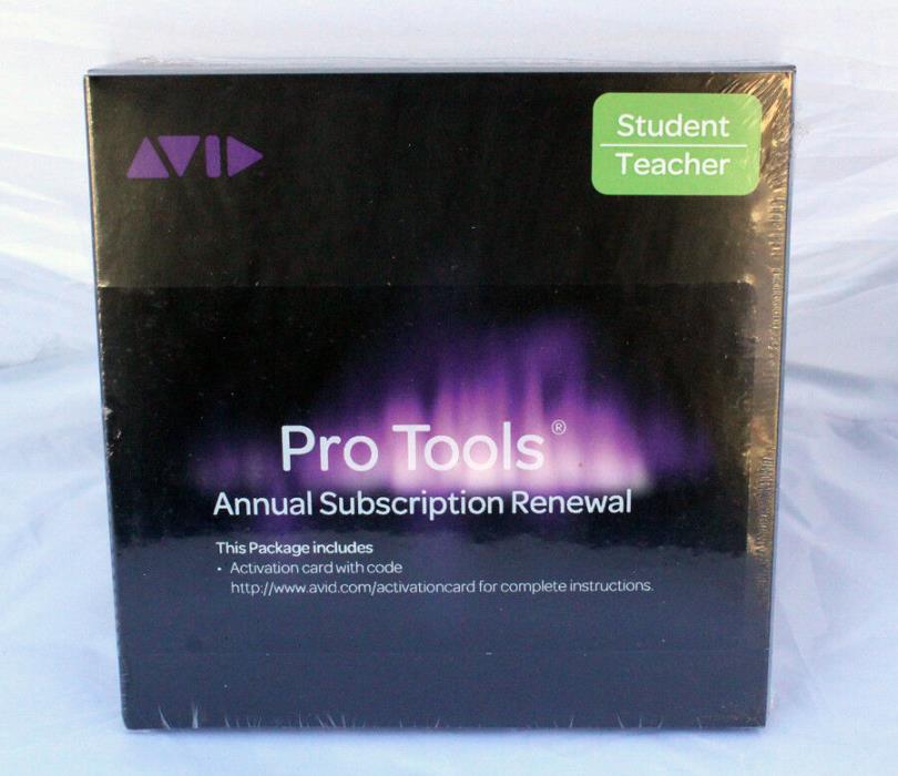 AVID Pro Tools Annual Subscription Renewal Activation Card+Code STUDENT TEACHER