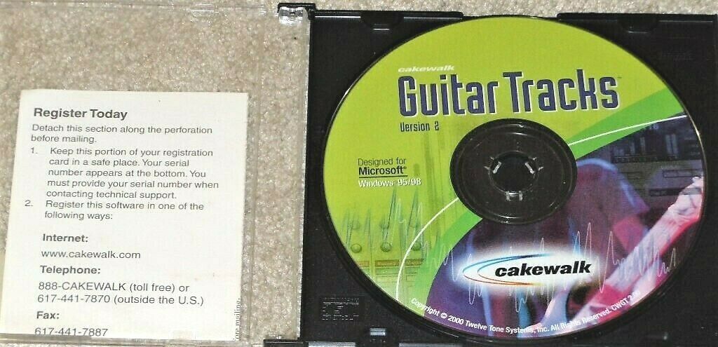Cakewalk Guitar Tracks Version 2 Windows 95/98 PC Software Disc in Case + Code