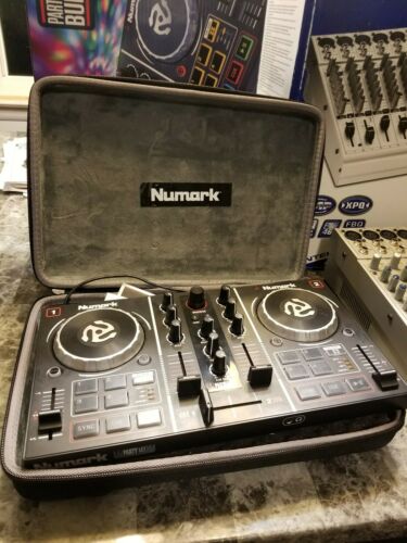 Numark Party Mix 2-Channel Digital DJ Controller w case and 16 channel mixer