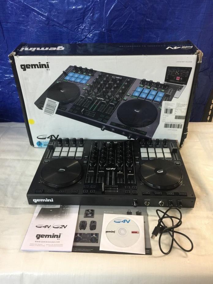 Gemini GV Series G4V Professional Audio 4-Channel MIDI Mappable Virtual DJ Contr