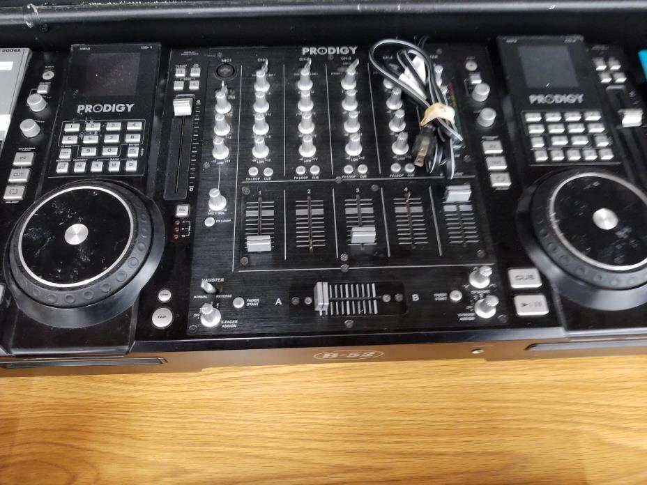 USed Prodigy FX B-52 CD DJ Mixer Party Production Speakers DJ for repair!