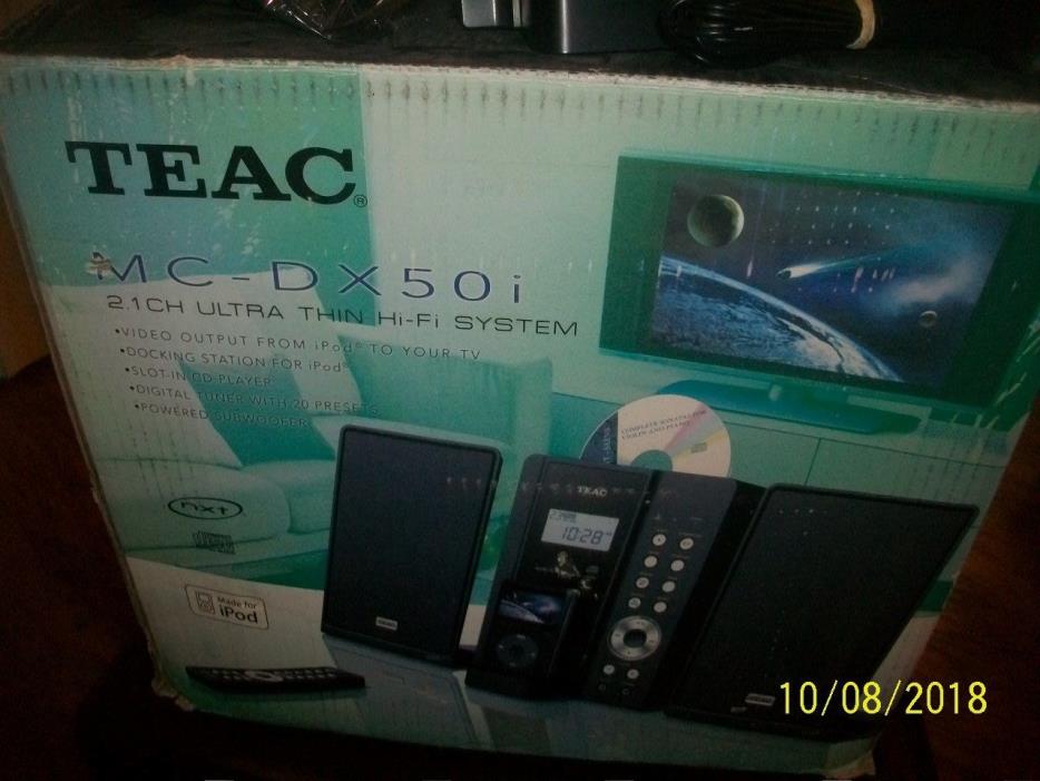 TEAC-MC-DX50i-iPod-Dock-Panel-System-Hi-Fi-2-1-Channel Flat Speakers Only