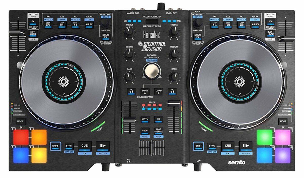 Hercules DJ Studio Equipment Controllers Jogvision USB DJ Mixer Track Serato USA