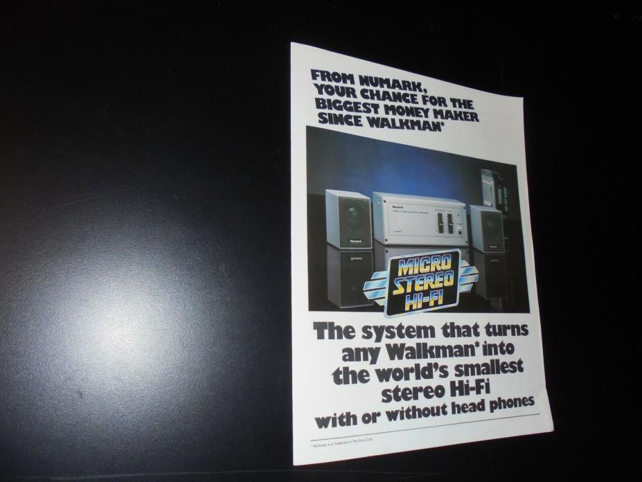 Numark MICRO-STEREO HI-FI BROCHURE VINTAGE 1980'S MINT!