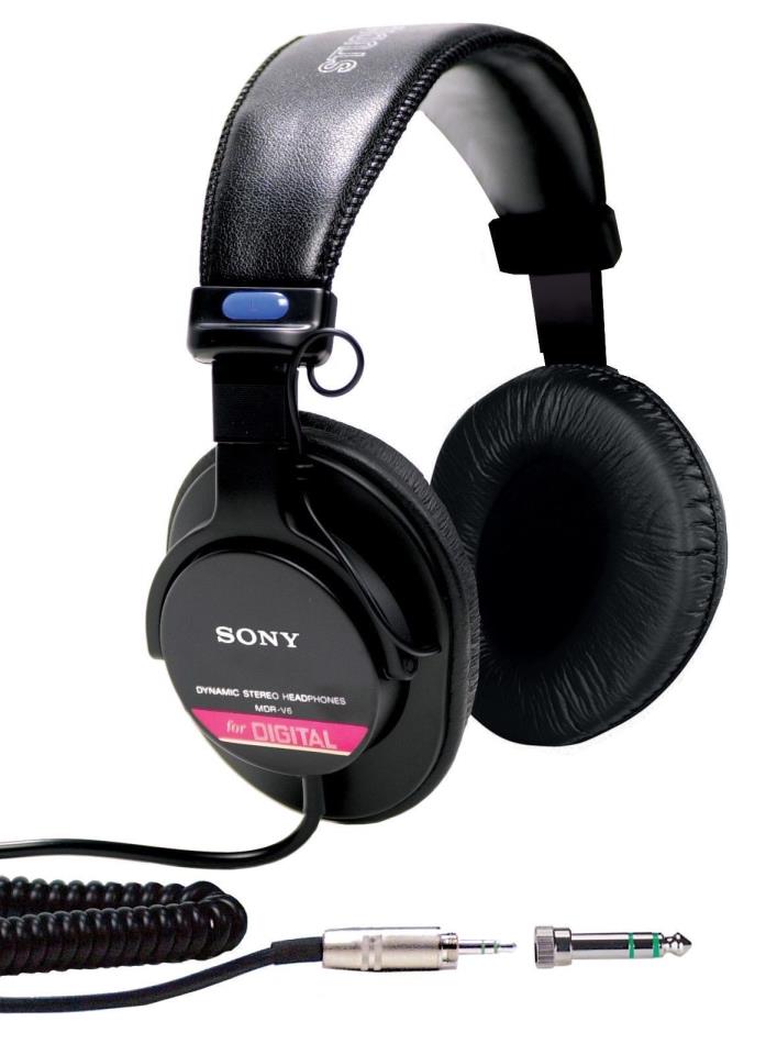 Sony MDR-V6 Closed Back Stereo Studio Black Ear Headphones Brand New in a Box