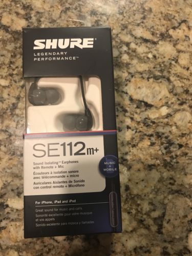Shure SE112m+ Grey Ear Buds / Earphones Gray Headphones SE 112 m+ New