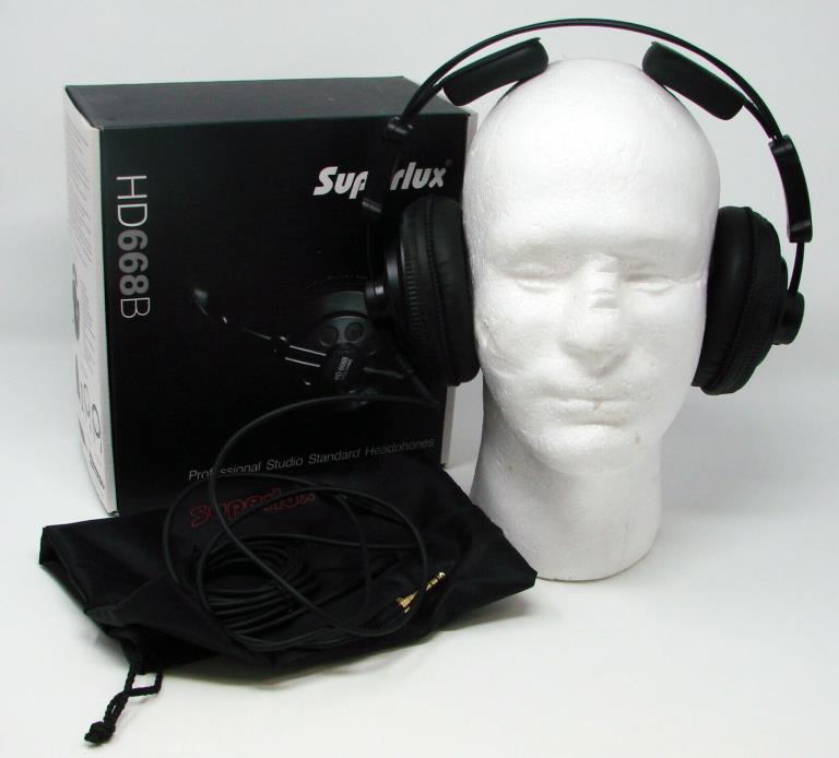 Superlux HD668B Dynamic Natural Contoured Deep Bass Semi-Open Headphones + Box