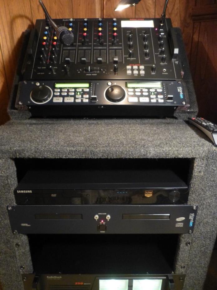 A/V RACK SYSTEM - JBLs, 250WATT AMP, MIC & MIXER, DUAL CD, DVD/CD player,etc.