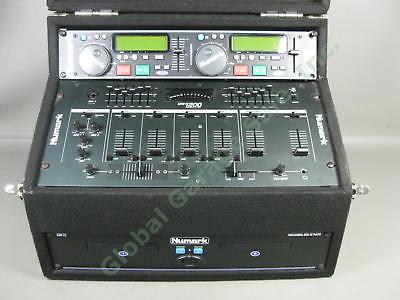 Numark CDN-22 Pro DJ Dual CD Player DM-1200 4 Channel Preamp Mixer Grundorf Case