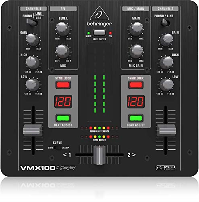 Behringer VMX100USB 2 Channel DJ Pro Mixer