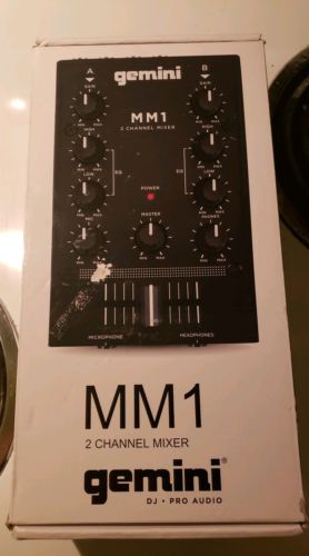 Gemini MM1 DJ Pro Audio 2-Channel Black Mixer