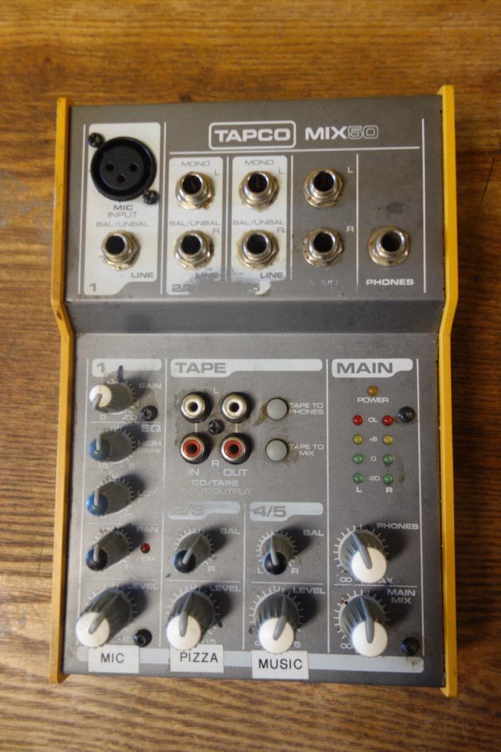 TAPCO MIX COMPACT 5 CHANNEL MIXER NEEDS POWER SUPPLY