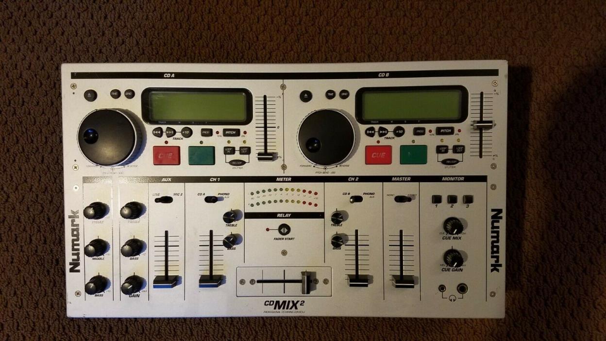 NUMARK CD MIX 2 DUAL MIXER WITH POWER ADAPTER- SEE DESCRIPTION