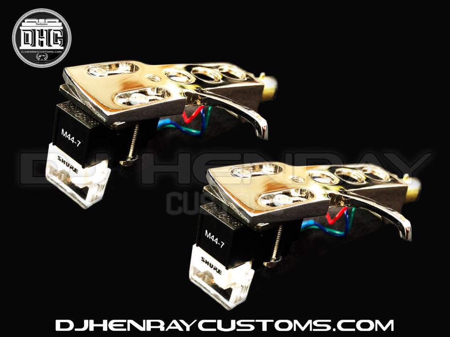 2 New Custom Calibrated Original Shure M44-7's with Chrome Head Shells