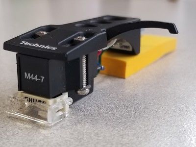 Authentic Technics Headshell W/ Shure M447 Cartridge Black No stylus in cartrige
