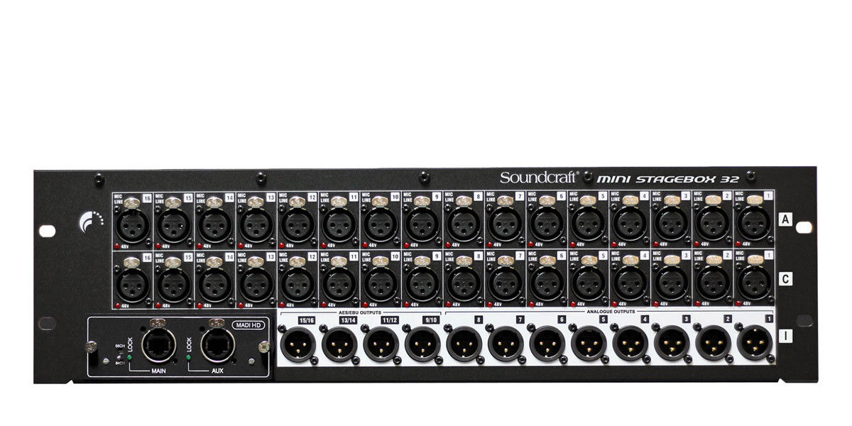 Soundcraft MINI Stagebox 32R IMPACT- Performer- Expression- Compact Cat5 MADI-