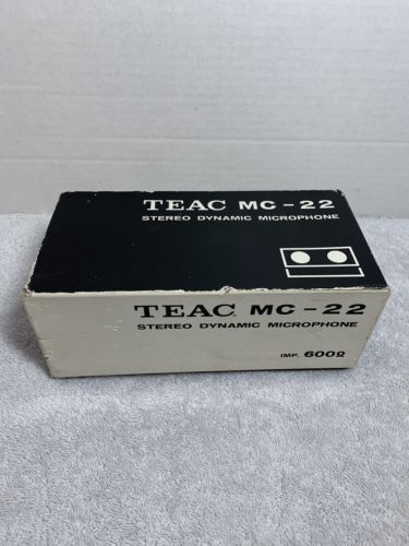 Vintage TEAC MC-22 Stereo Dynamic Microphone in Original Box Made in Japan