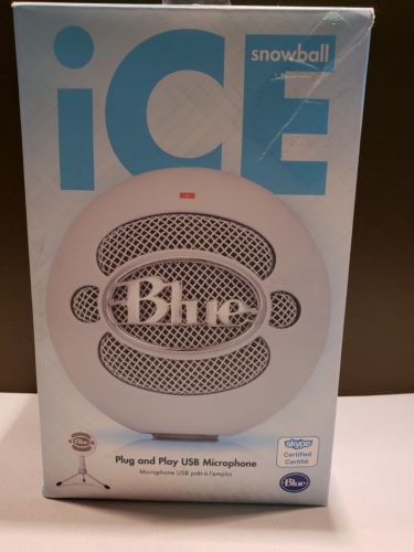 LNIB  Blue Microphones Snowball ICE USB Microphone White Plug-and-Play