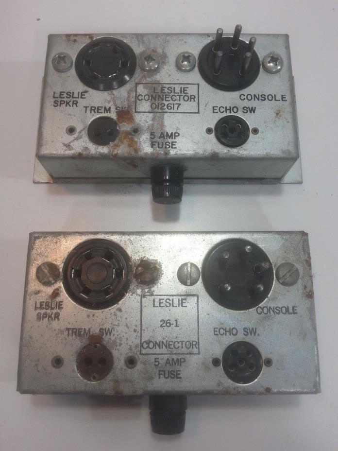 Vintage Pair of Leslie connectors 012617 and 26-1 Connector Box For 6 Pin