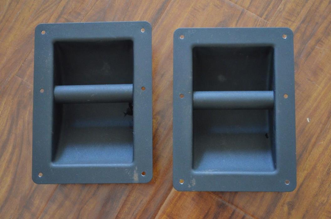 (8) Black Speaker Cabinet Metal Handles Heavy Duty 6 Bolt
