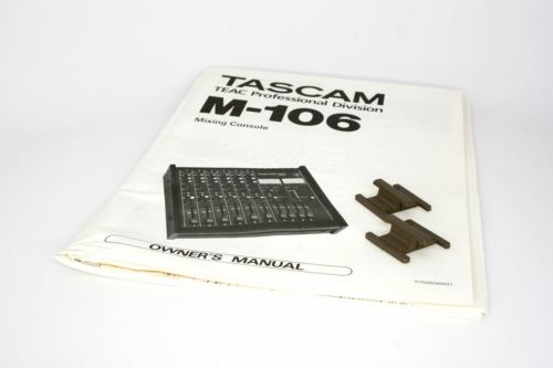 Tascam M-106 Manual w/M-Series Stereo Fader Couplers [USED]