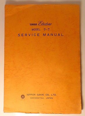 Original Yamaha Electone D-7 Organ SERVICE Manual