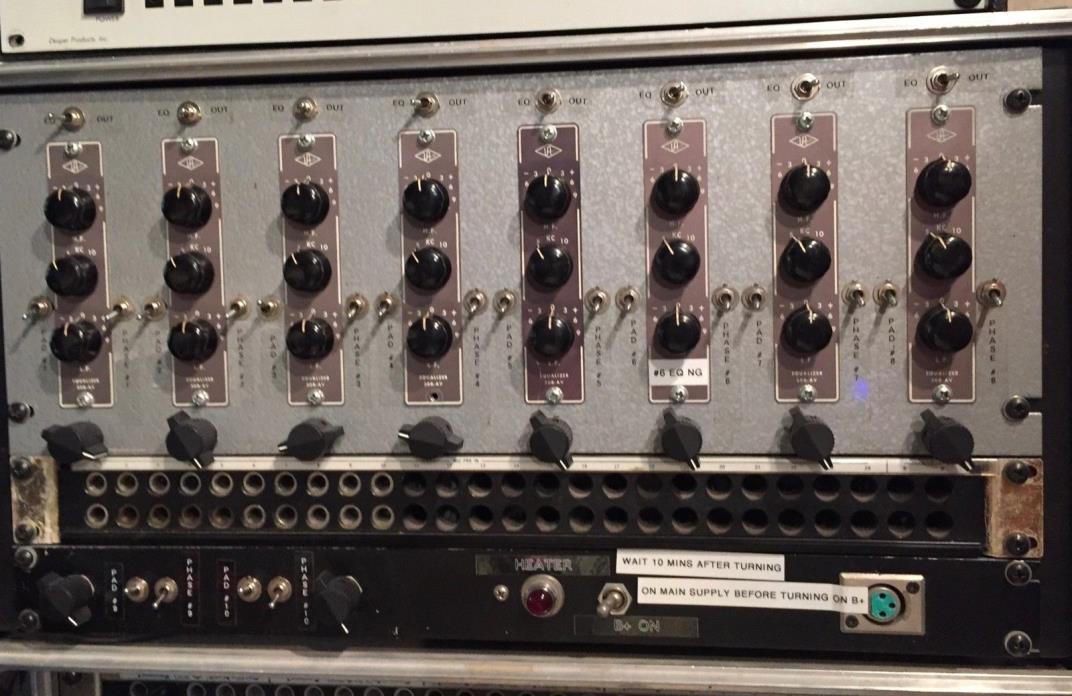Universal Audio rack of 10 - 1008 tube mic preamps & 508 eqs