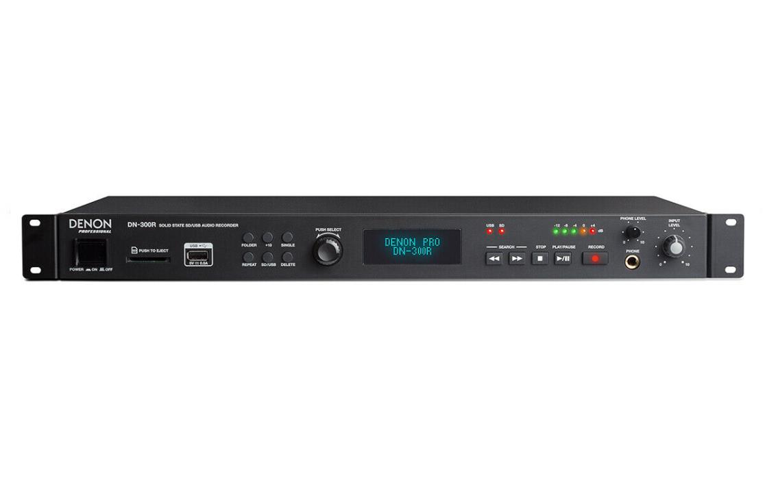 Denon Pro DN-300R Solid-State SD/USB Audio Recorder Rack Mount DN300R