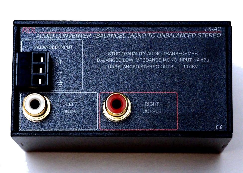 RDL TX-A2 Balanced to Unbalanced Audio Signal Converter  FREE SHIPPING