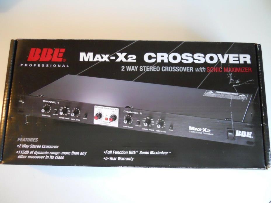 BBE Max-X2 Crossover 2 Way Stereo Crossover With Sonic Maximizer Rack Mount NEW