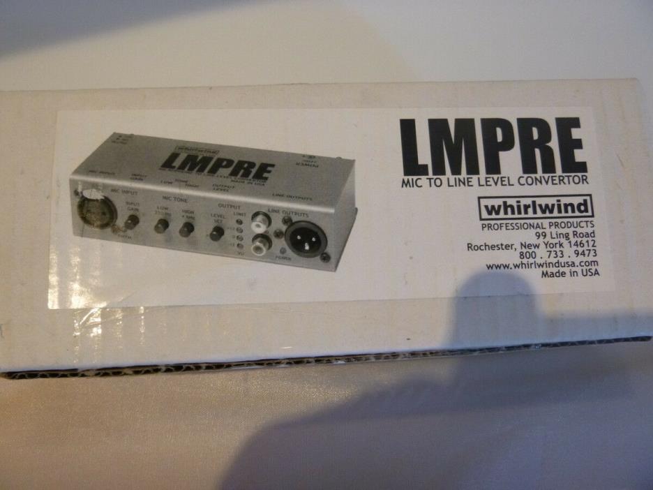 Whirlwind LMPRE Microphone to line level convertor with power supply new in box.