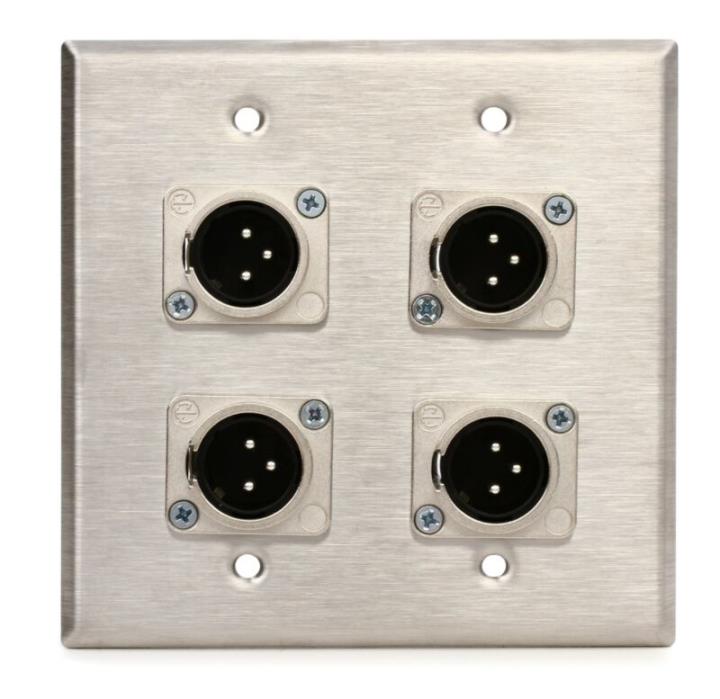 Pro Co WP2012 Double Gang (4) XLRM Latching Wall P