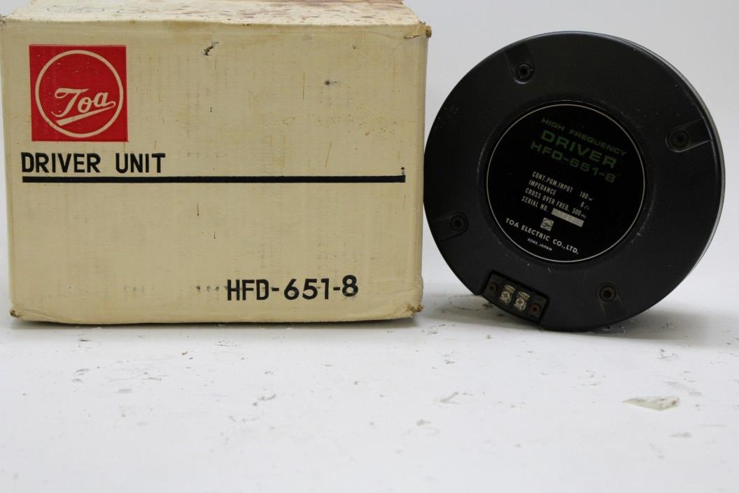 Audiophile Quality TOA HFD-651-8 Compression TWEETER High Frequency Driver