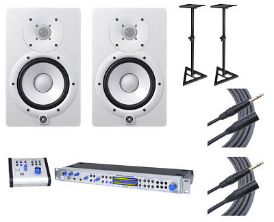 2x Yamaha HS7 White + PreSonus Central Station PLUS + Stands + Mogami Cables