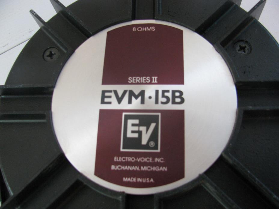 Pair (2) ElectroVoice EVM-15B Series II 8 Ohm 15 Inch Professional Audio Speaker