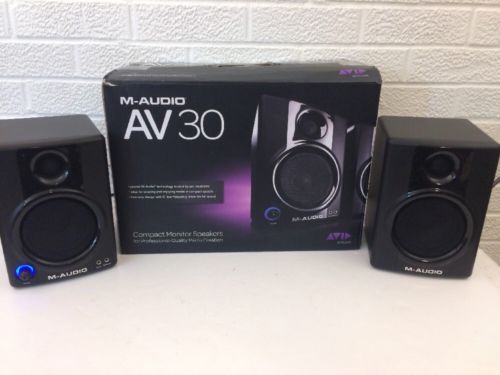 M-AUDIO AV30 MULTIMEDIA MONITOR SPEAKERS WITH POWER CORD TESTED WORKS GREAT!