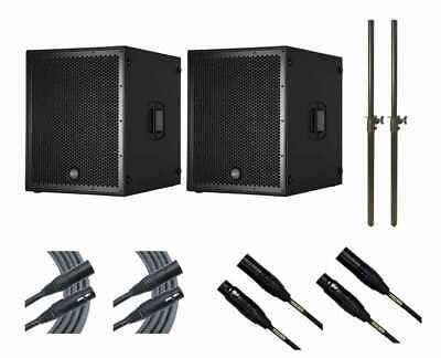 2x RCF Sub 8004-AS Subwoofer Active Sub + Mogami Cables + Mounting Poles