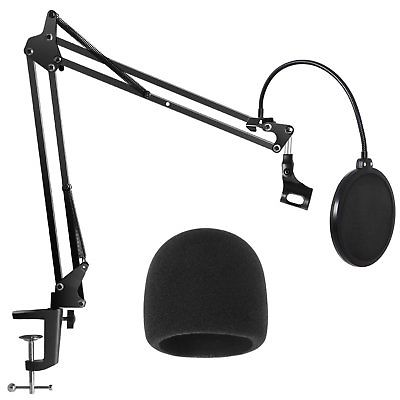 InnoGear Heavy Duty Microphone Stand with Mic Microphone Windscreen and Dual ...