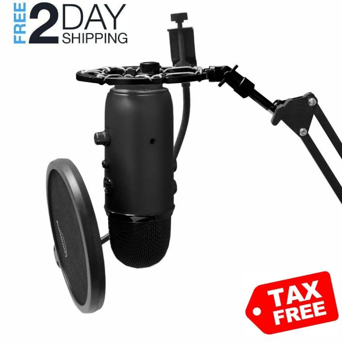 Snowball Shock Mount Hold Mic Adjustable For Blue Yeti Microphone Boom Arm Stand