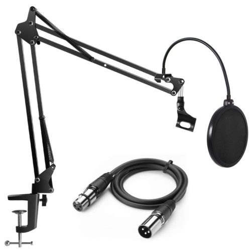 InnoGear Heavy Duty Microphone Stand with Upgraded 6.6 Feet XLR Cable Male to &