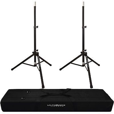 2x Ultimate Support TS-80B Speaker Stand with Padded Dual Tripod Tote Bag