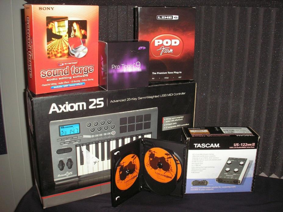 Recording Bundle - ProTools, M Audio Axiom 25, Tascam MKII, and more