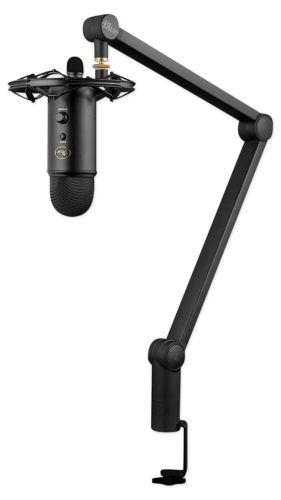 Blue Yeticaster Studio Recording Bundle w/Yeti Blackout Mic+Shockmount+Boom Arm