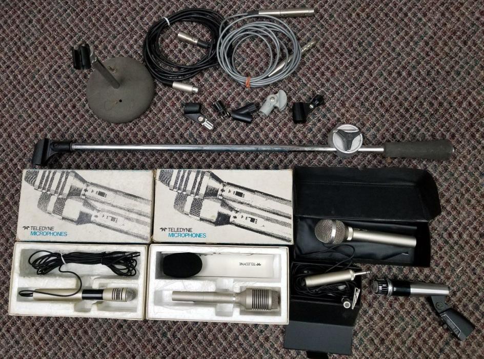 Teledyne Microphones with stands and cables