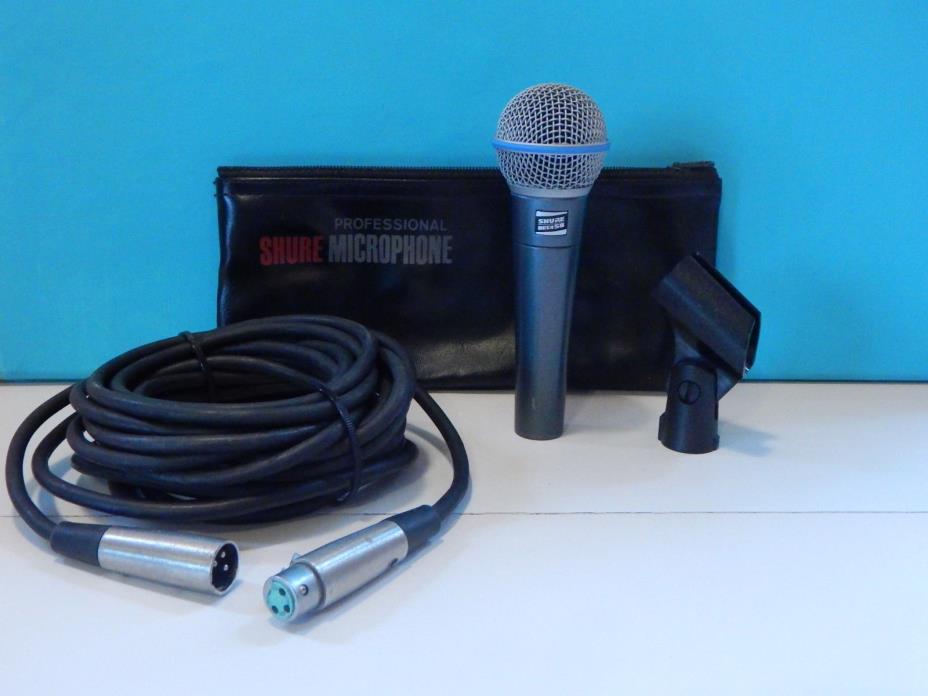 Vintage 1980S Shure Beta 58 Microphone & Accessories Original Version Strong USA