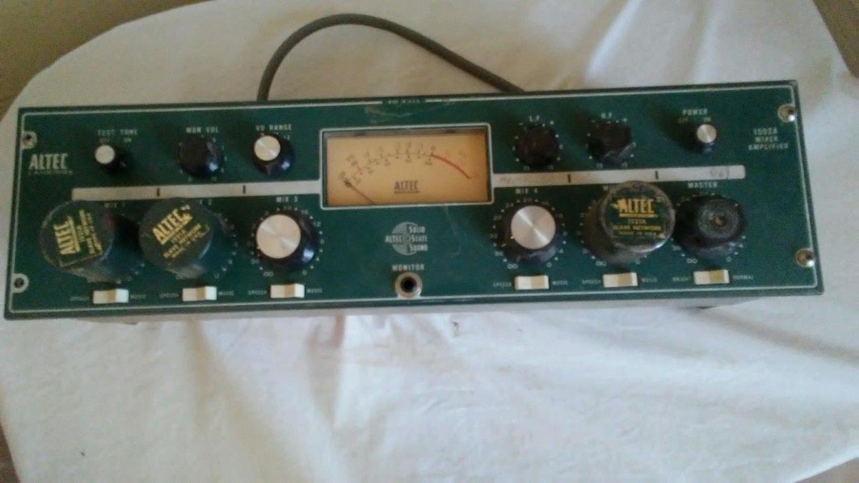 Vintage Altec Lansing 1592a Mixer Amplifier ~ Powers Up ~ Altec Green