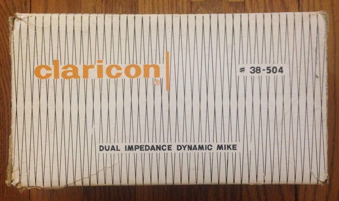Vintage Claricon Dual Impedance Dynamic Mike Microphone #38-504 W/ Original Box